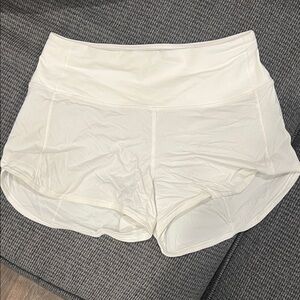 lululemon athletica White High-Rise Active Shorts with Blush Lining